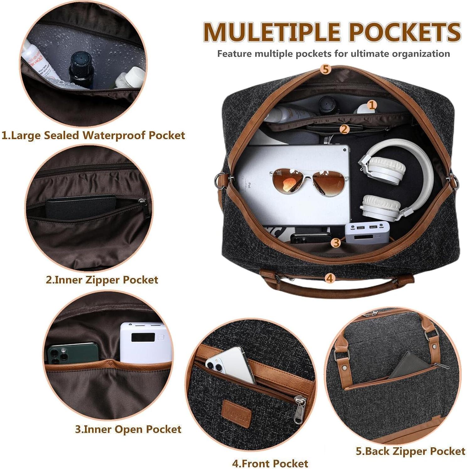 Bolsa de Viaje Wogarl Grande para Mujeres y Hombres 28x10x29cm