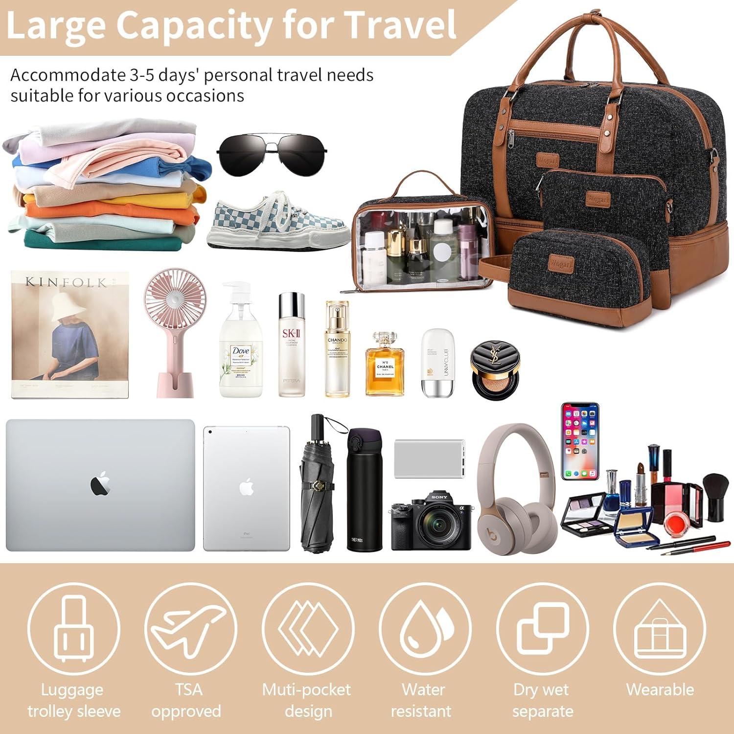 Bolsa de Viaje Wogarl Grande para Mujeres y Hombres 28x10x29cm