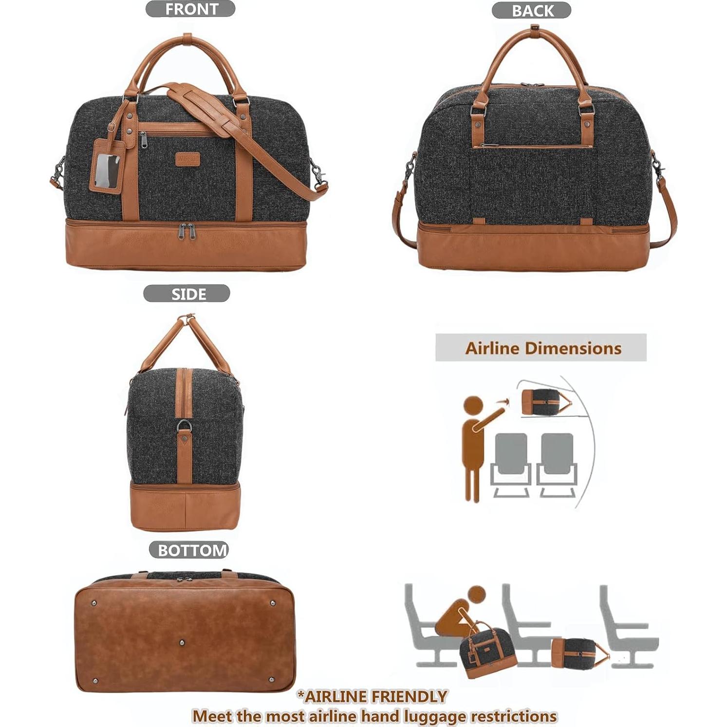 Bolsa de Viaje Wogarl Grande para Mujeres y Hombres 28x10x29cm