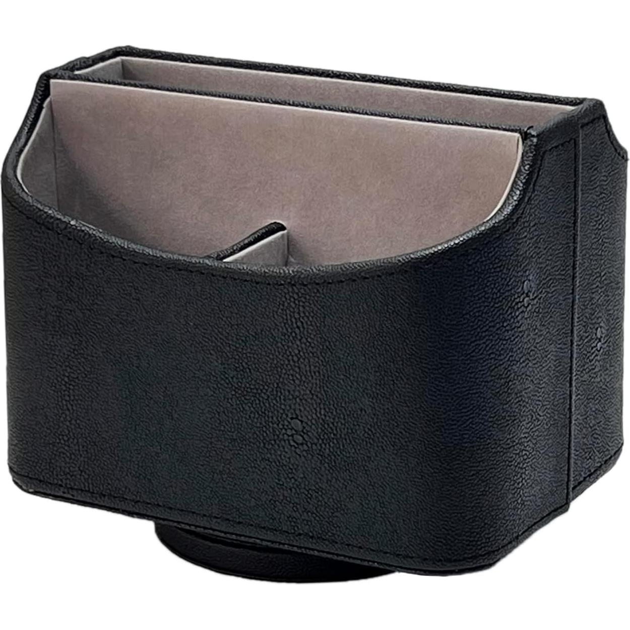 Organizador de Escritorio Rotativo UnionBasic, Negro Cuero Sintético