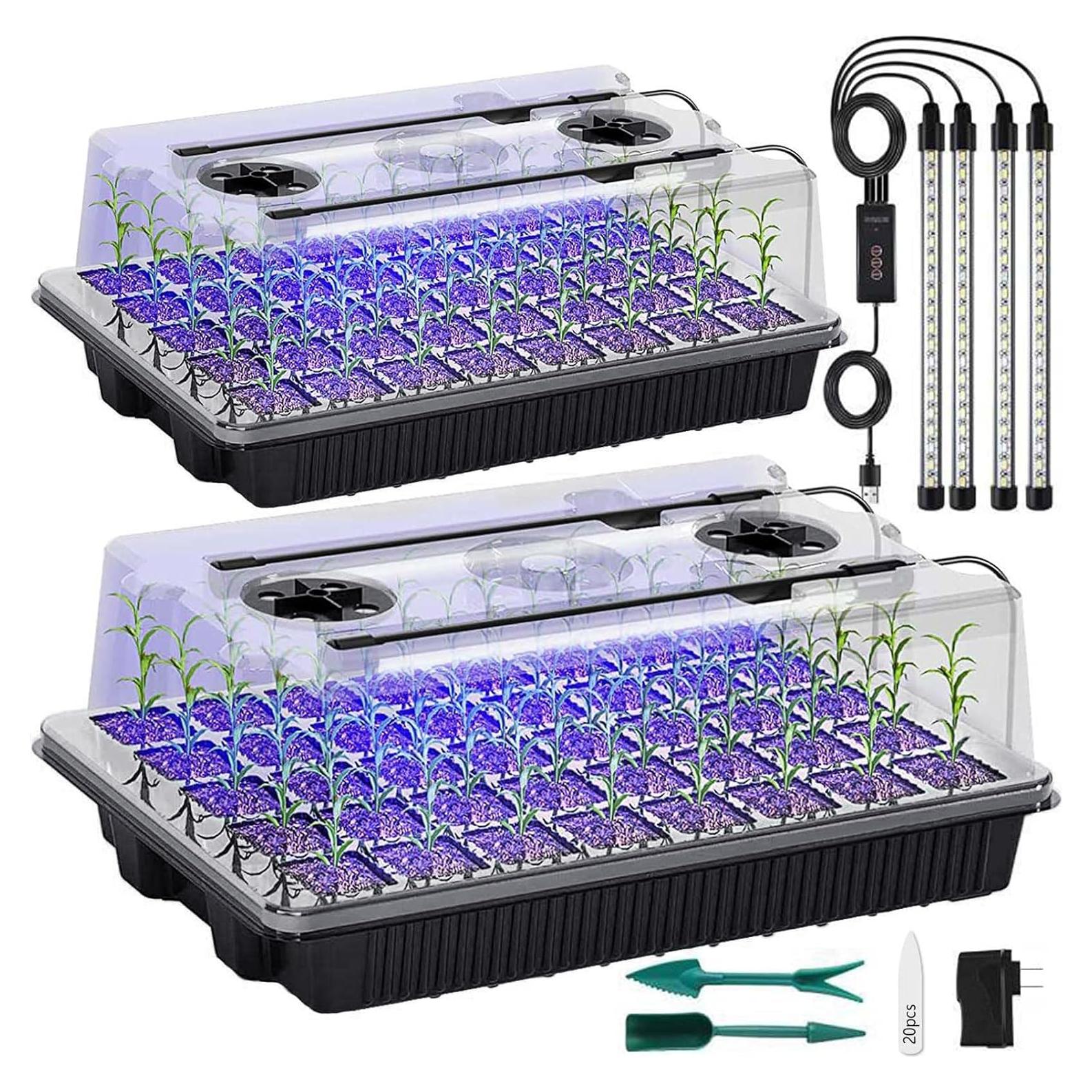 Bandeja de Germinación SZSJA con Luz de Crecimiento 80 Celdas