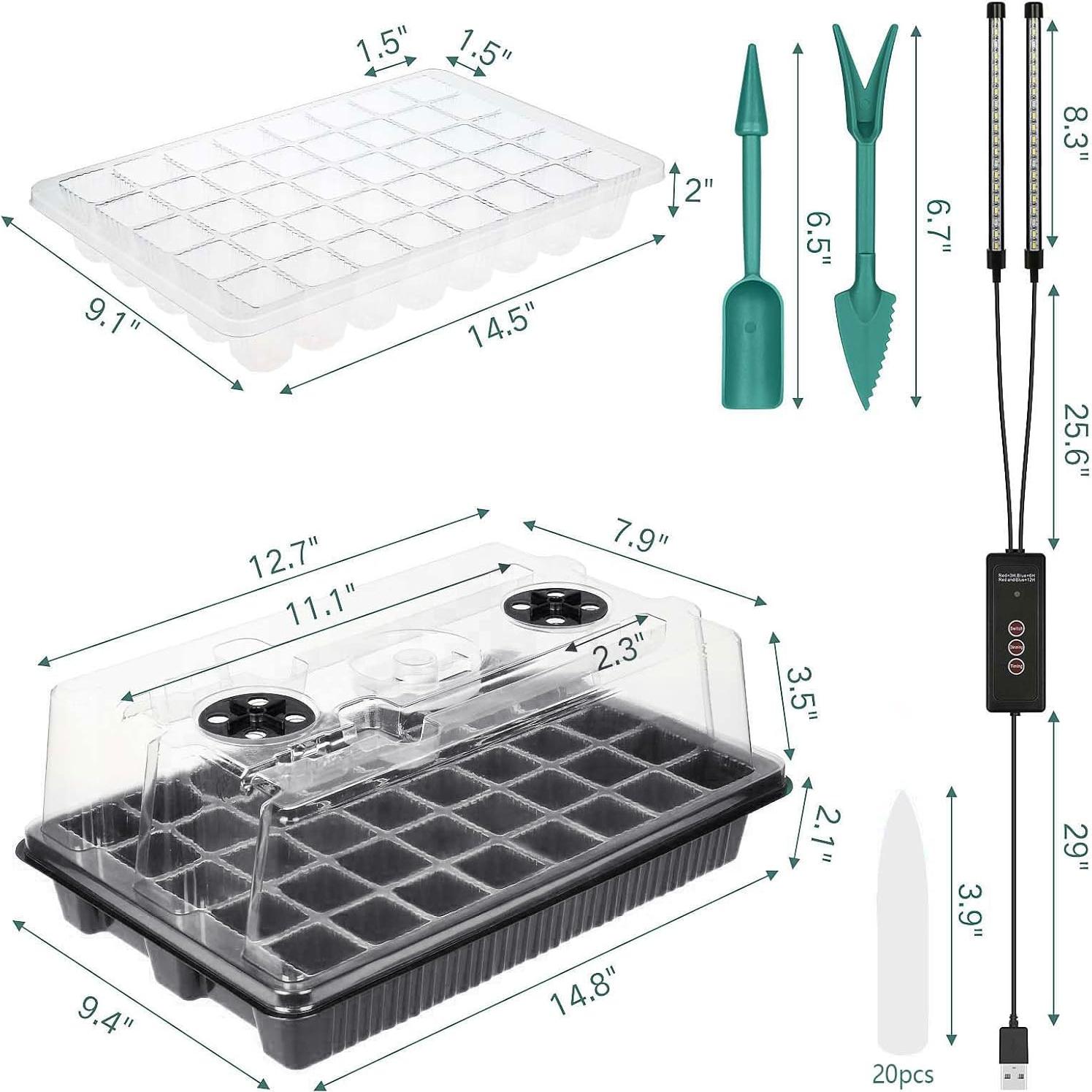 Bandeja de Germinación SZSJA con Luz de Crecimiento 80 Celdas