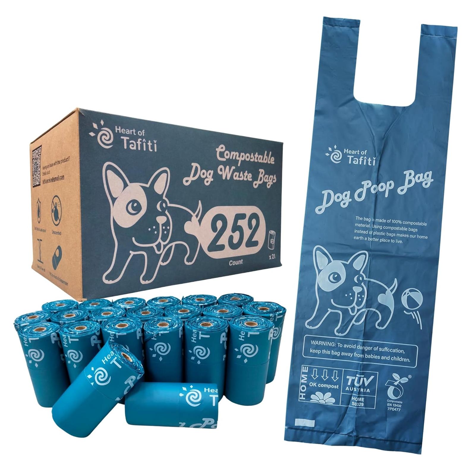Bolsas de Excremento de Perro Corazón de Tafiti 252 Unidades Compostables