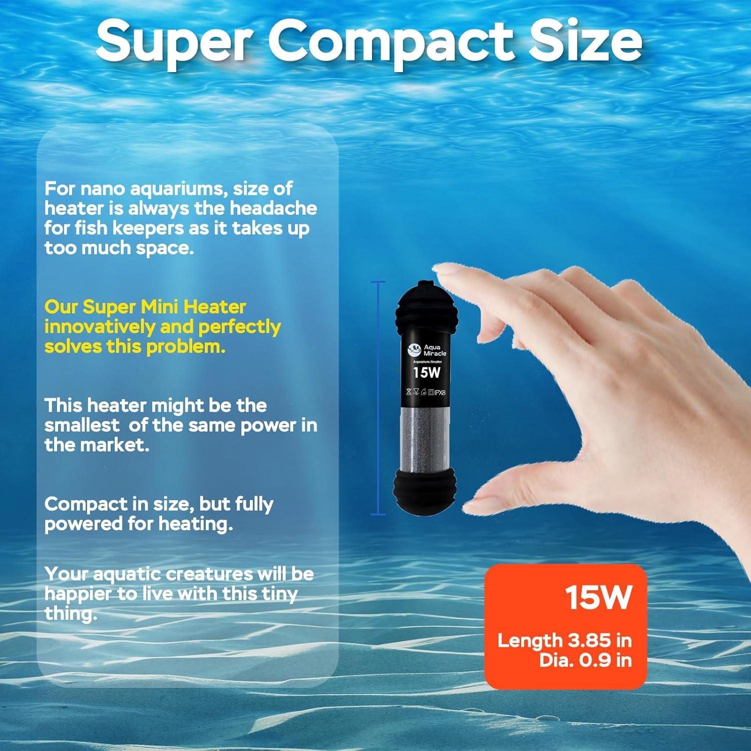 Calentador de Acuario AquaMiracle 15W Mini para 3-11L
