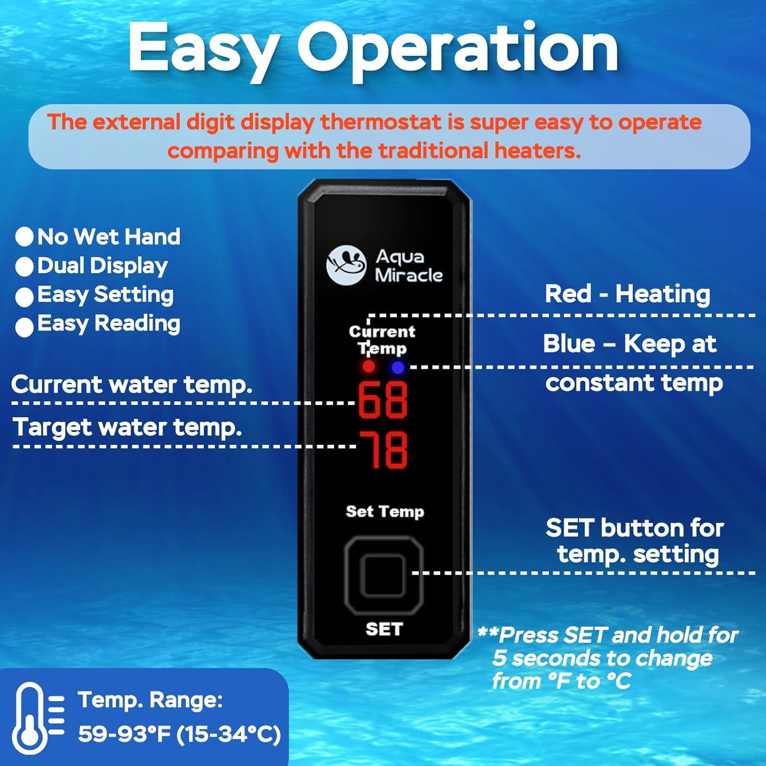 Calentador de Acuario AquaMiracle 15W Mini para 3-11L