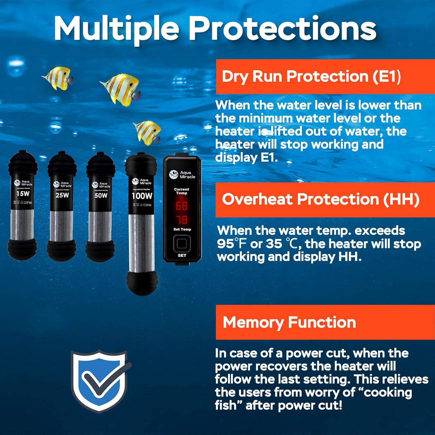 Calentador de Acuario AquaMiracle 15W Mini para 3-11L