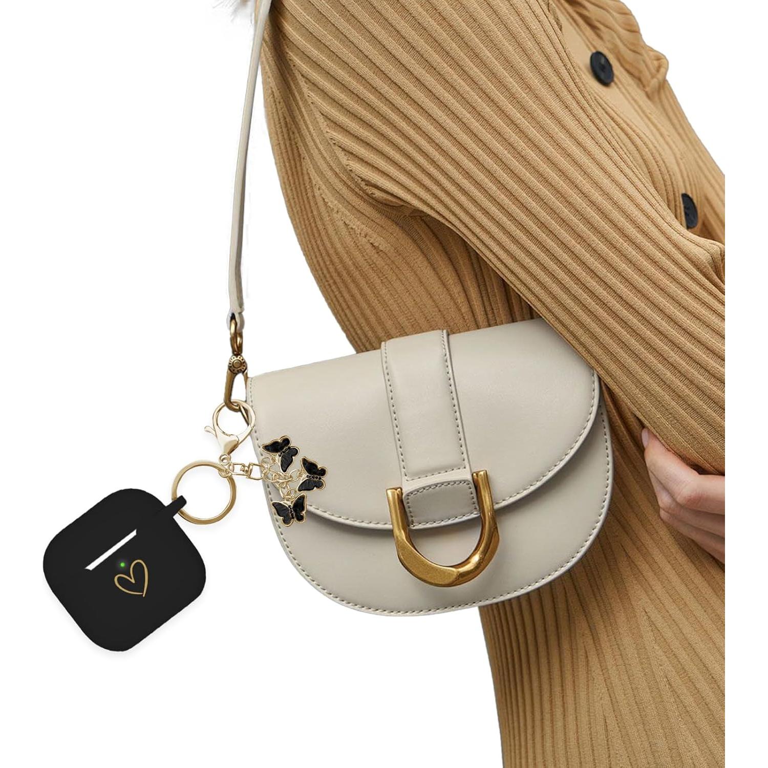 Funda de Silicona para AirPods 4 AIIEKZ con Llavero Mariposa