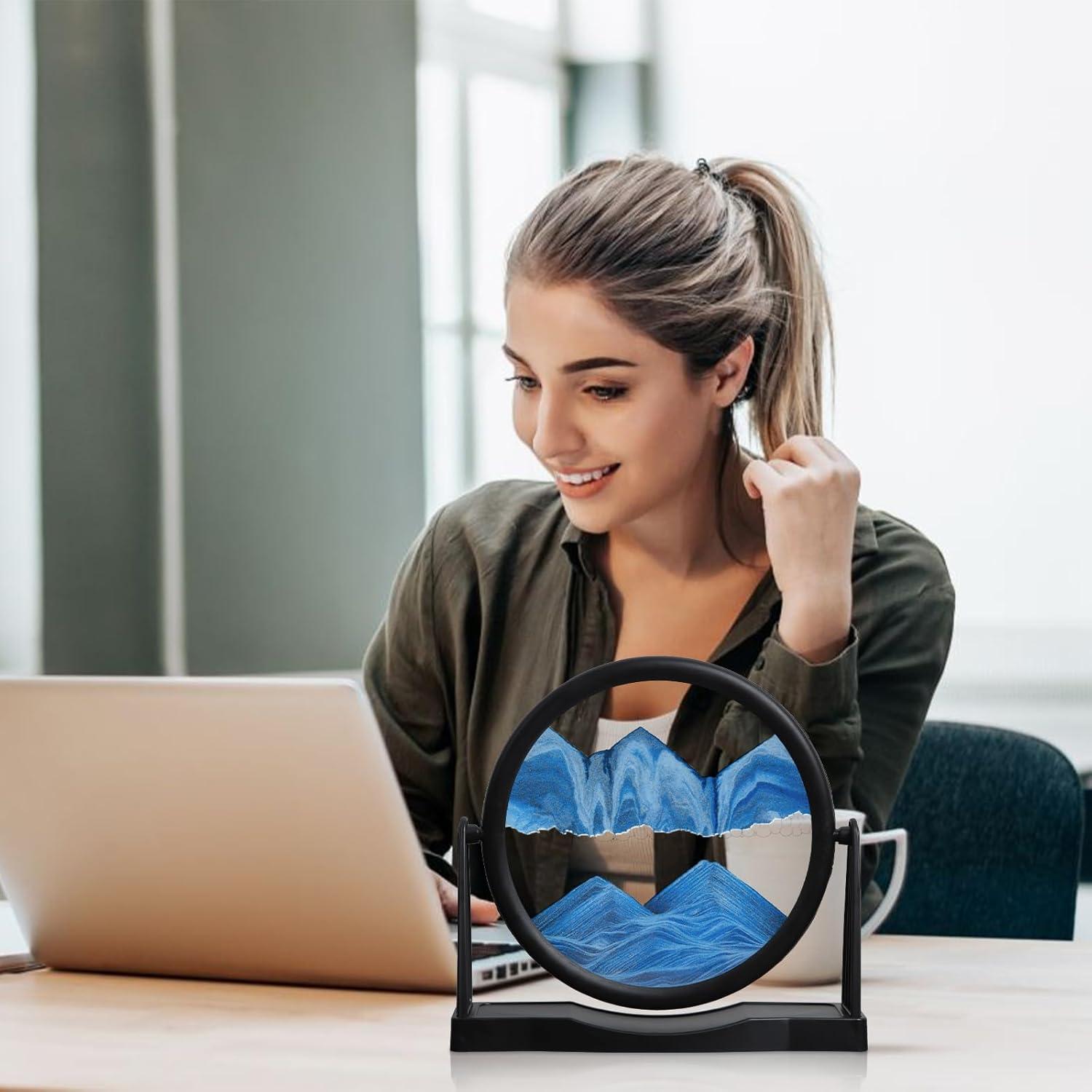 Arte de Arena en Movimiento MXYATCJ 20 cm Azul Decoración