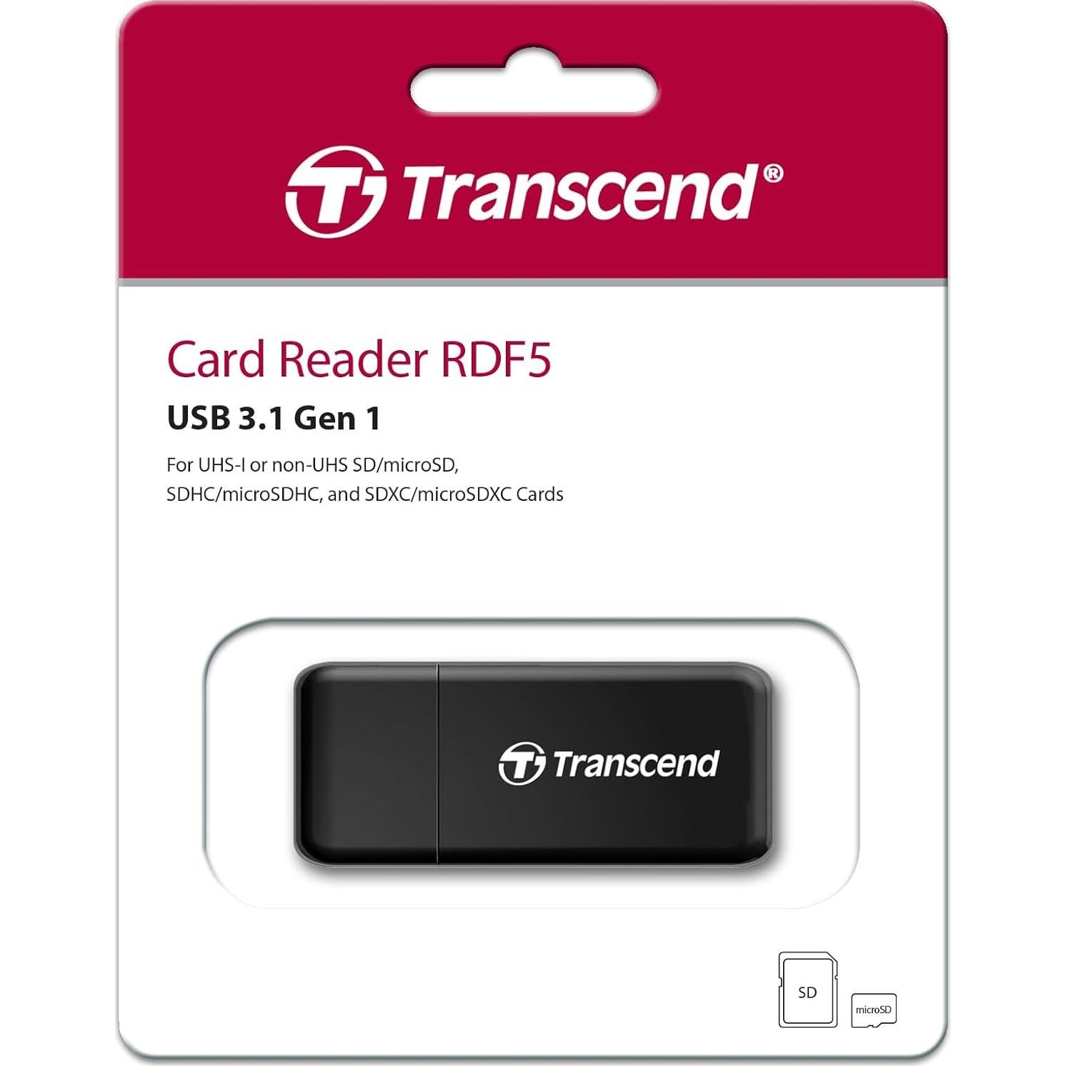 Lector de Tarjetas USB 3.1 Transcend TS-RDF5K Negro