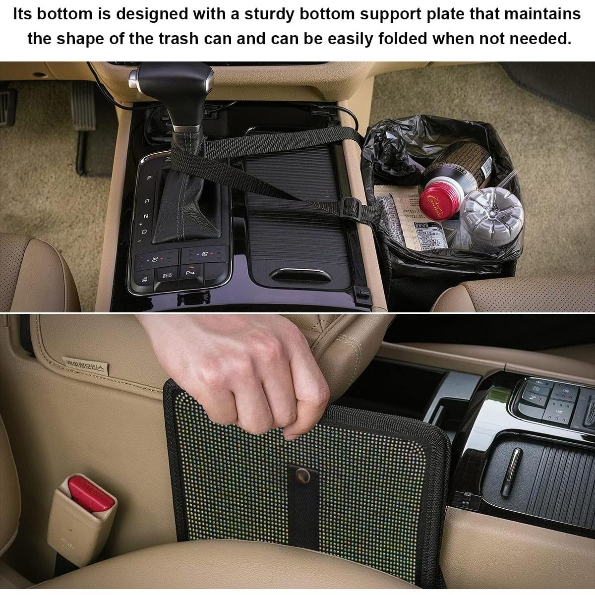 Basurero Plegable para Auto Ohleats 7L Impermeable Rhinestone