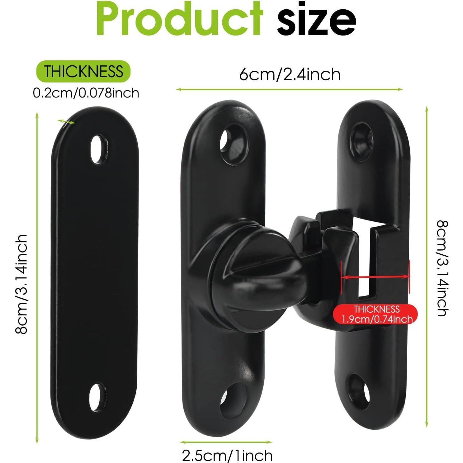 Cierre de puerta abatible Qkenvo negro para granero y corredera