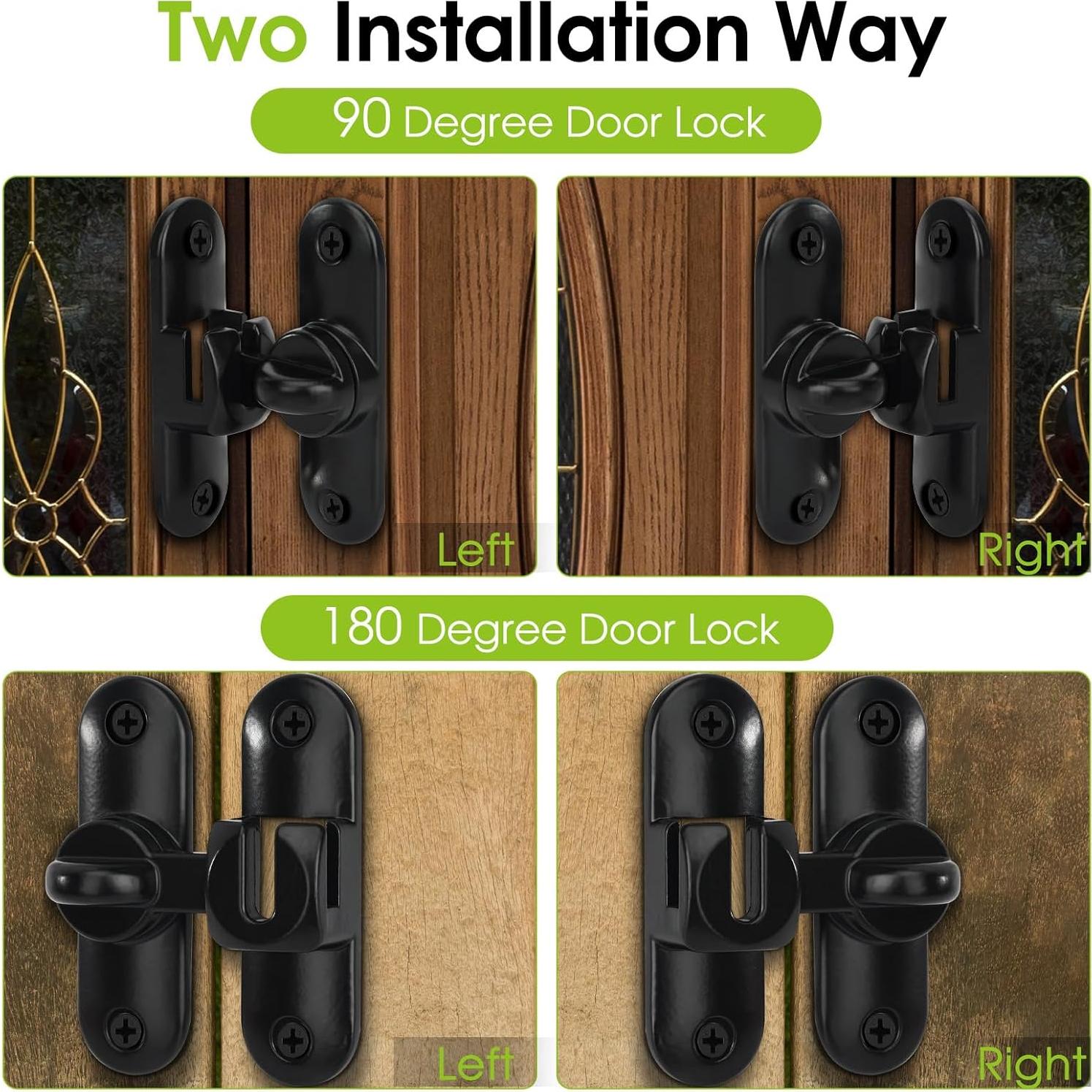 Cierre de puerta abatible Qkenvo negro para granero y corredera