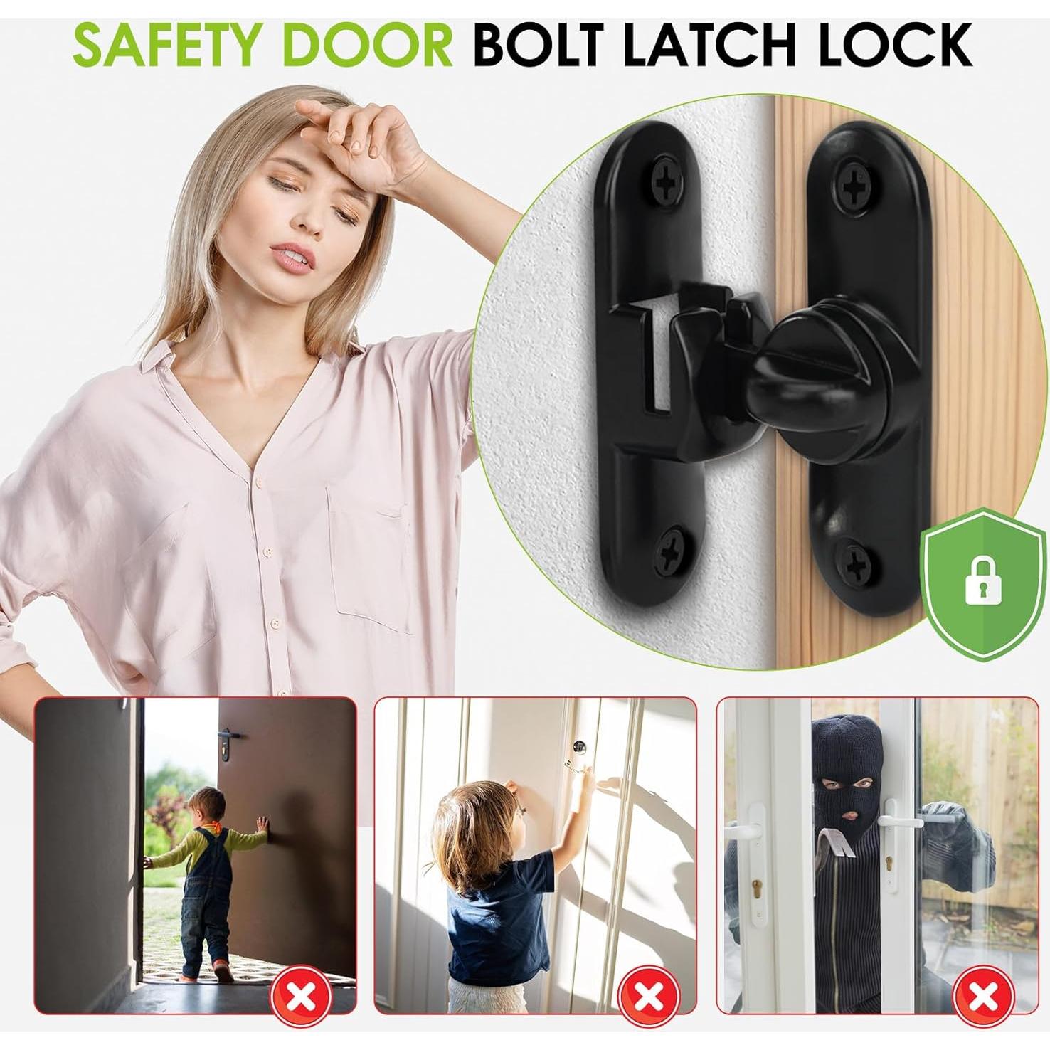 Cierre de puerta abatible Qkenvo negro para granero y corredera