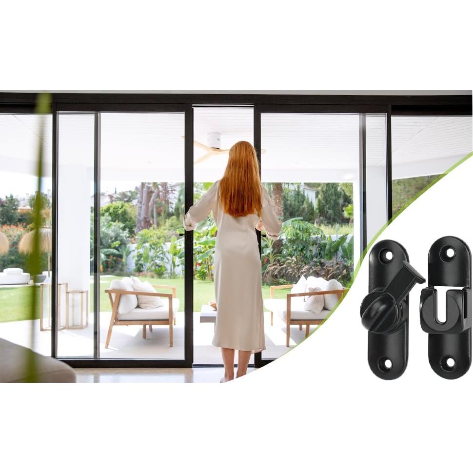 Cierre de puerta abatible Qkenvo negro para granero y corredera