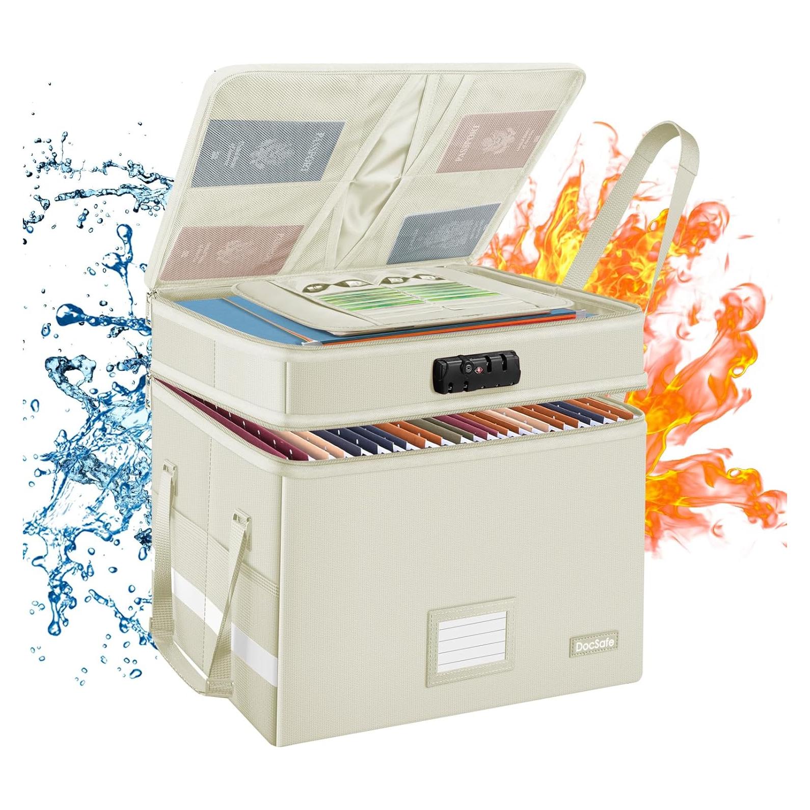 Caja de Archivos a Prueba de Fuego DocSafe Beige 40.6x35.1cm