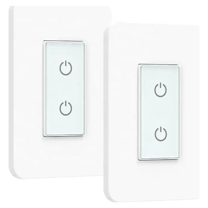 Interruptor Doble Inteligente Nexete, Control Remoto por Voz, Blanco