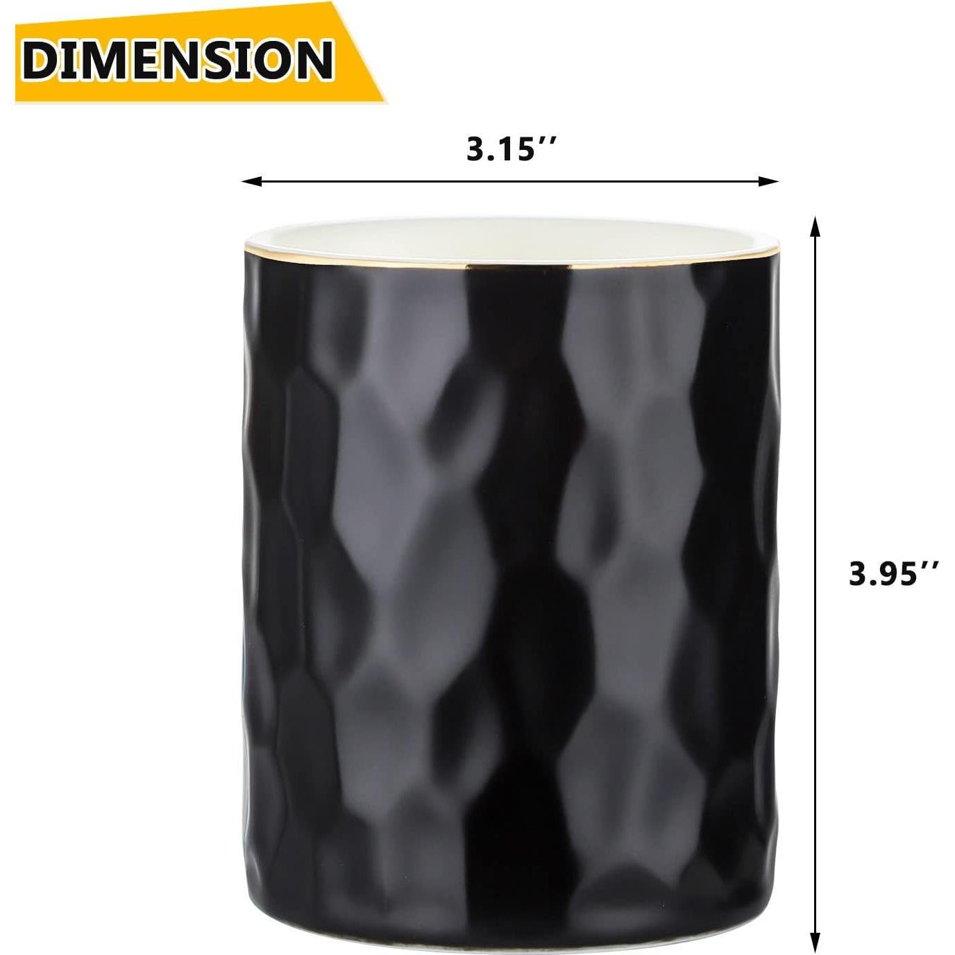 Soporte para Plumas de Cerámica Negra WHJY - Diseño Moderno