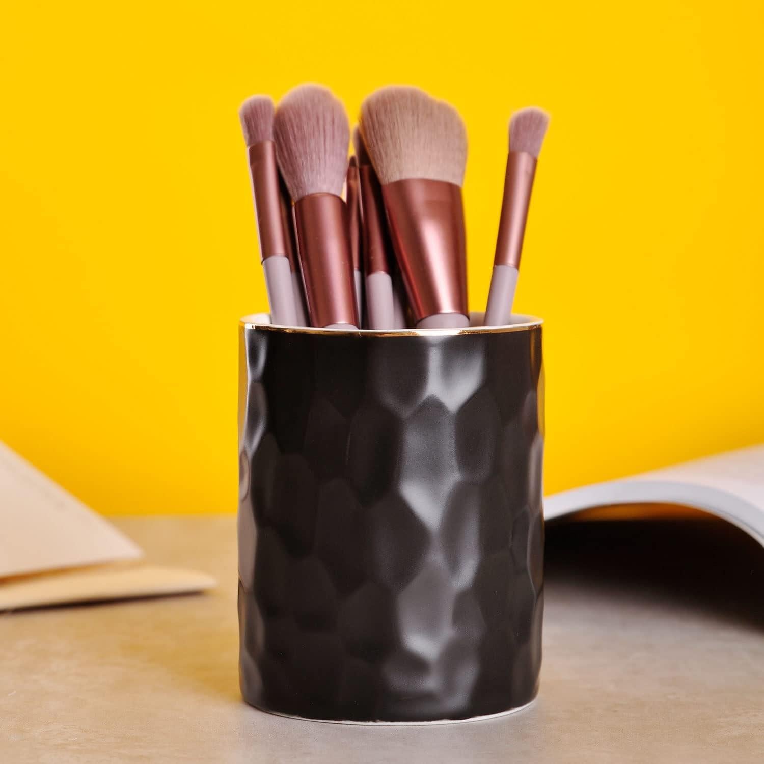 Soporte para Plumas de Cerámica Negra WHJY - Diseño Moderno