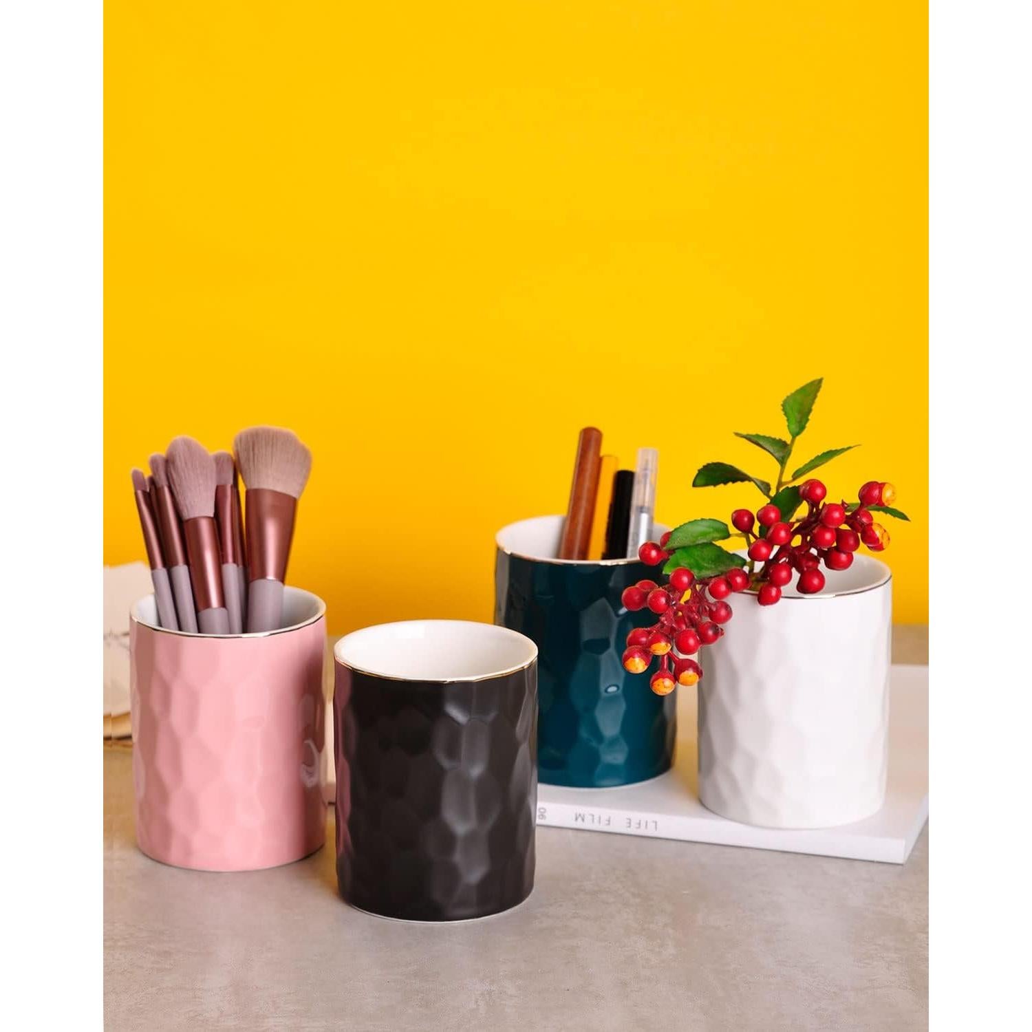 Soporte para Plumas de Cerámica Negra WHJY - Diseño Moderno