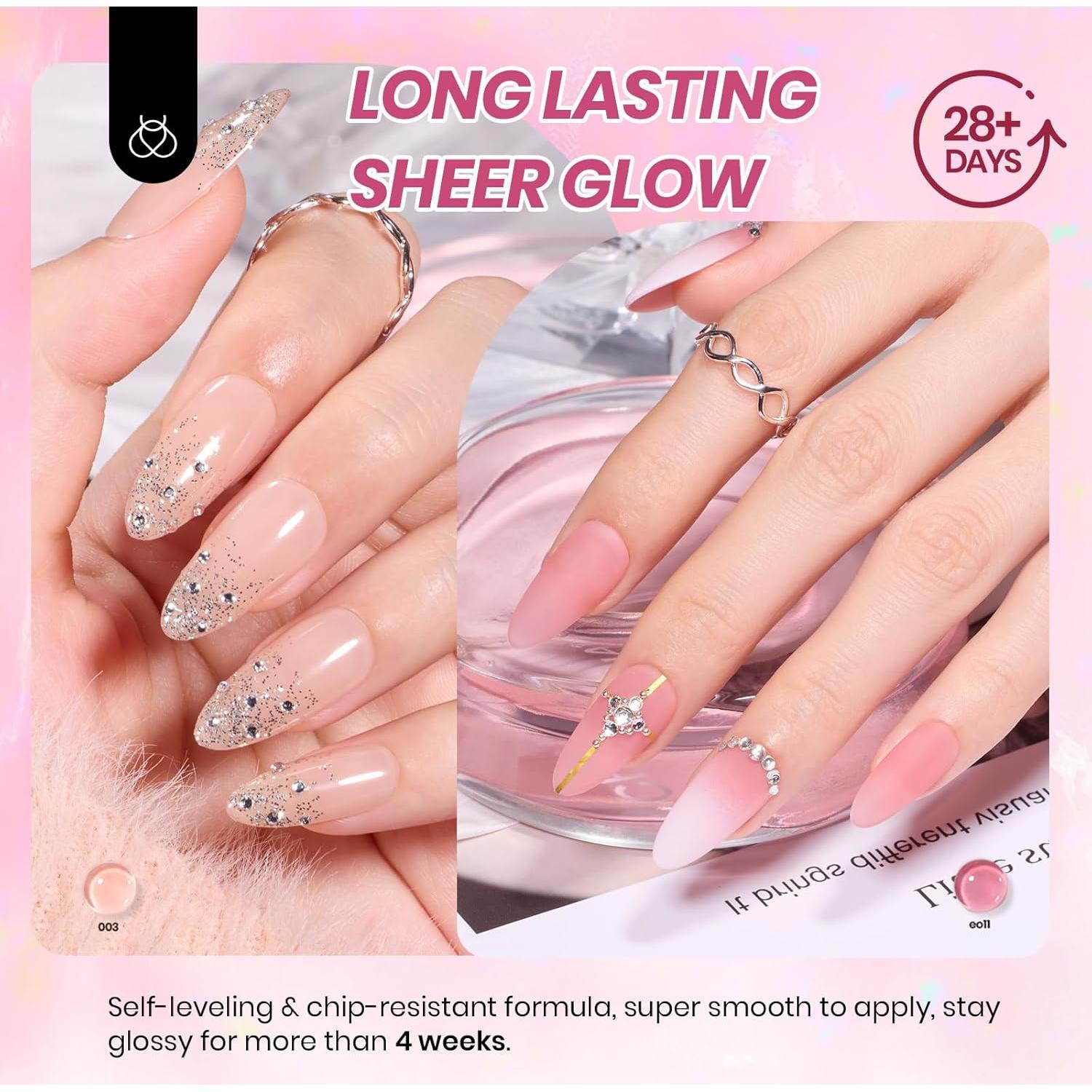 Set de Esmalte de Uñas Gel Beetles Rosa Nude 20 Colores 25PCS