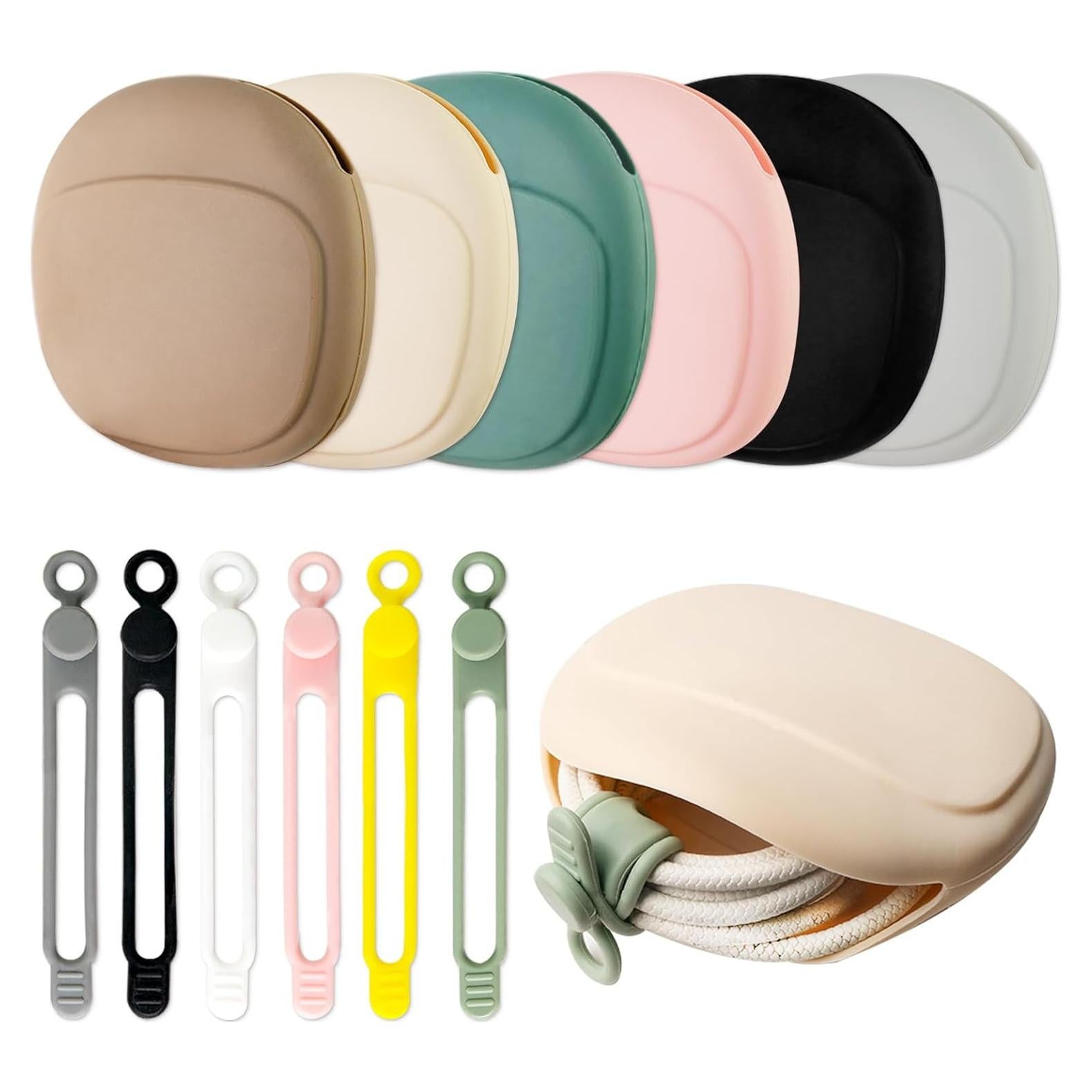 6 Estuches de Silicona para Auriculares y Organizador de Cables Koceci