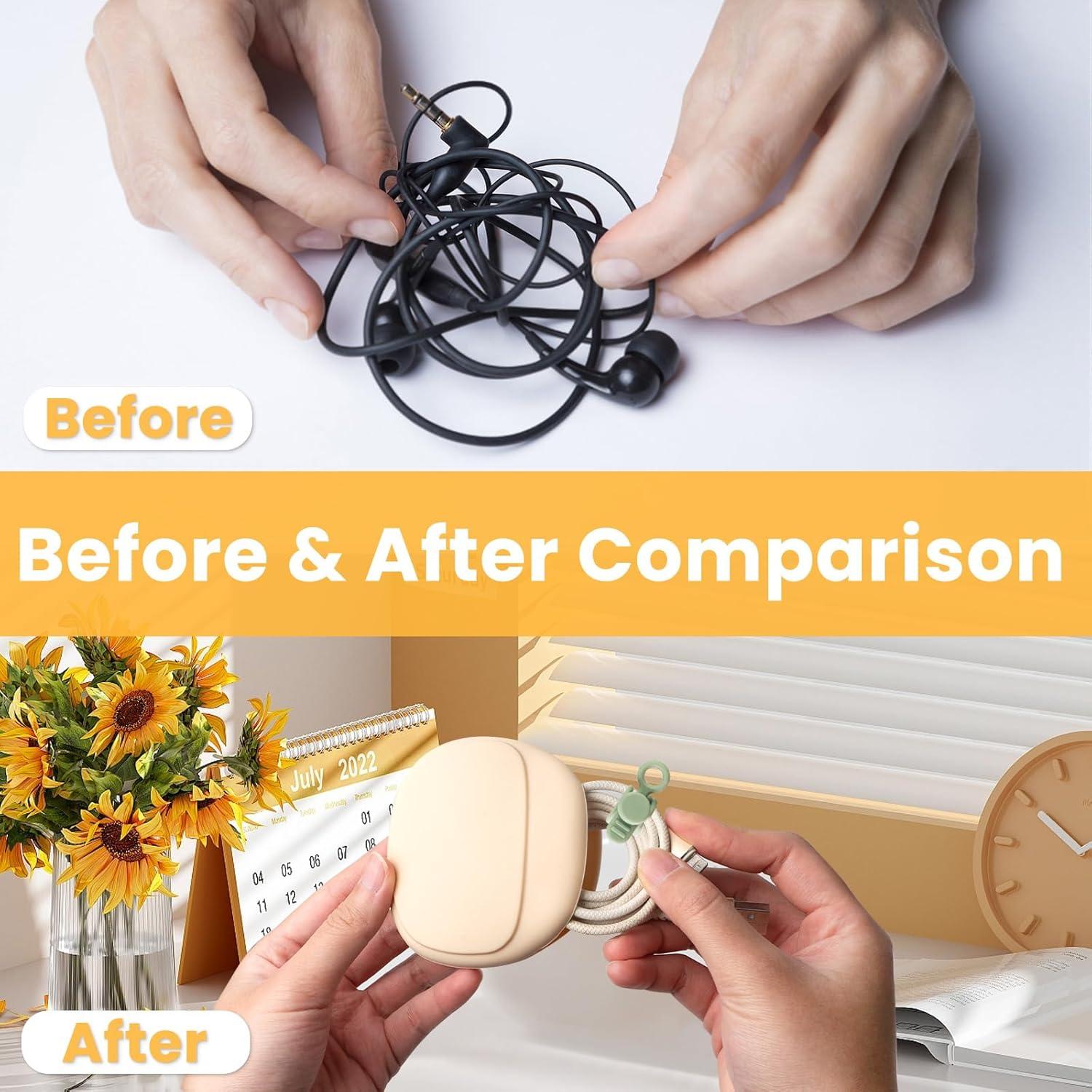 6 Estuches de Silicona para Auriculares y Organizador de Cables Koceci