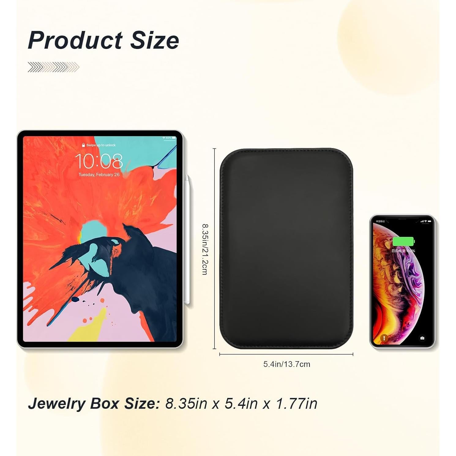 Caja de Joyería V-Lafuy Pequeña Portátil Negra 2 Capas