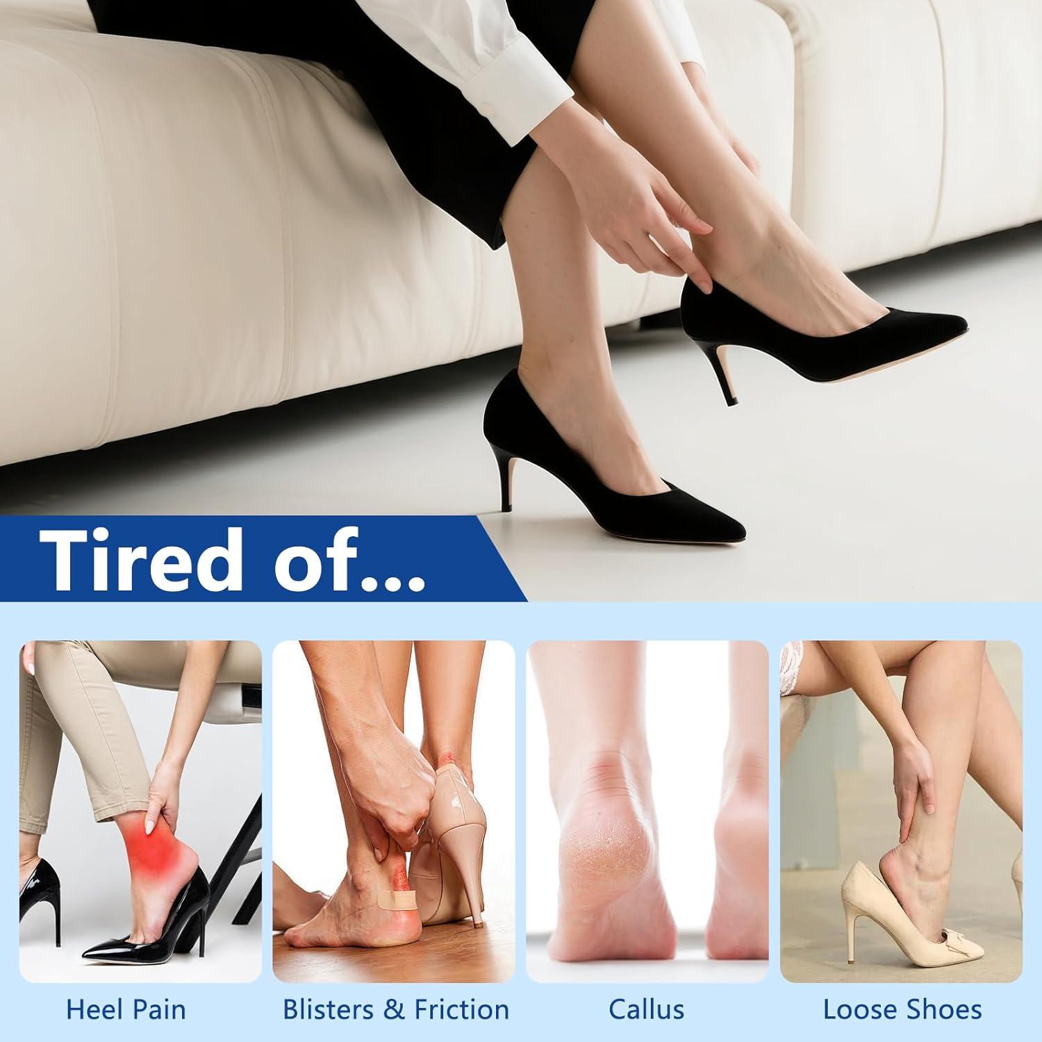 Protectores de Talón WONDSIGHIN - Almohadillas de Gel Antideslizantes, 4 Pares