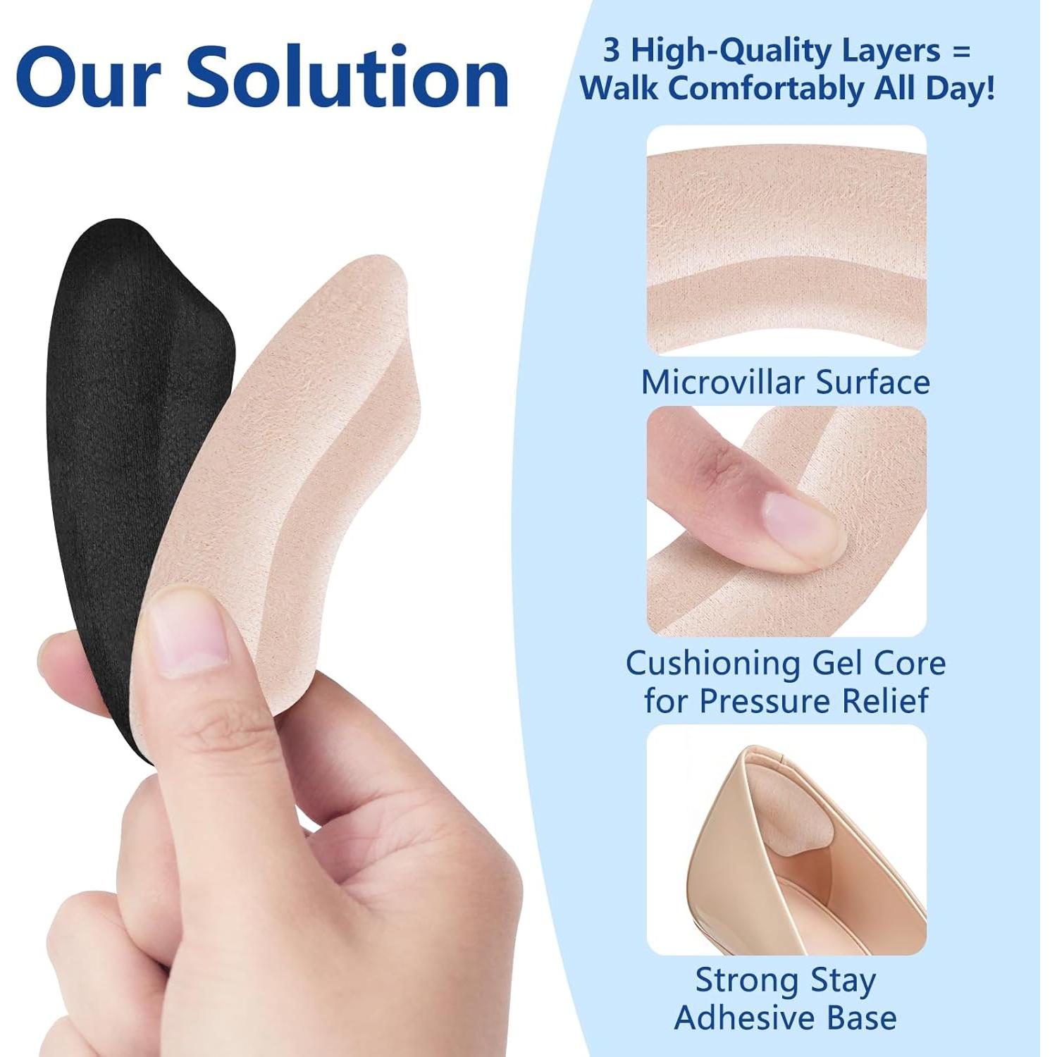 Protectores de Talón WONDSIGHIN - Almohadillas de Gel Antideslizantes, 4 Pares