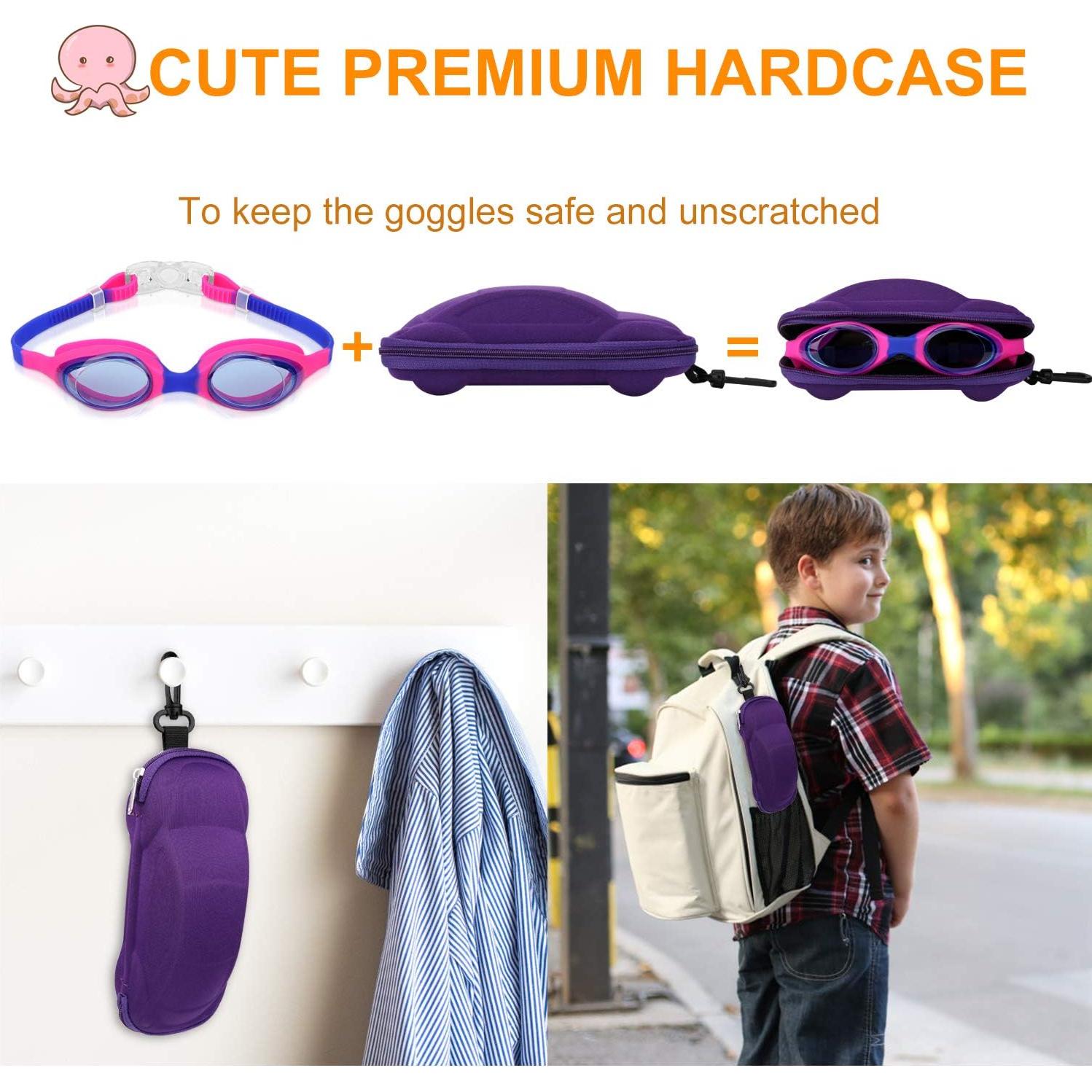 Gafas de natación para niños Careula, 2 a 12 años, color púrpura