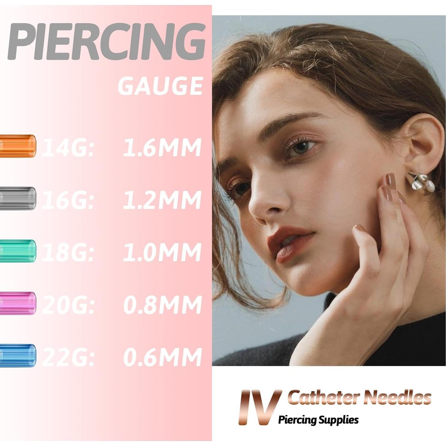 Kit de Piercing WZPB - 13 Agujas 14G a 22G y 2 Pinzas