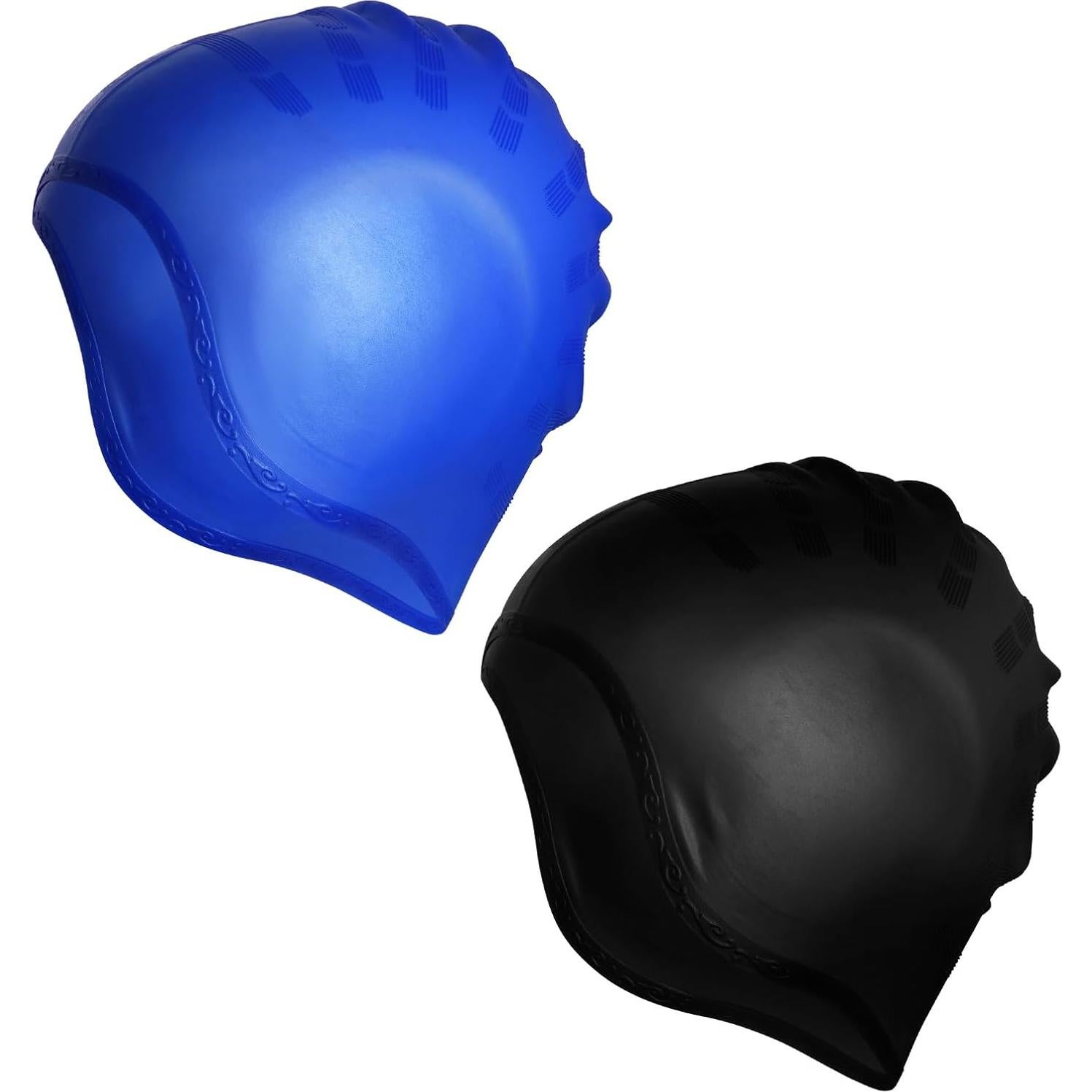 Paquete de 2 Gorras de Natación Silicona Hmxpls con Protección 3D