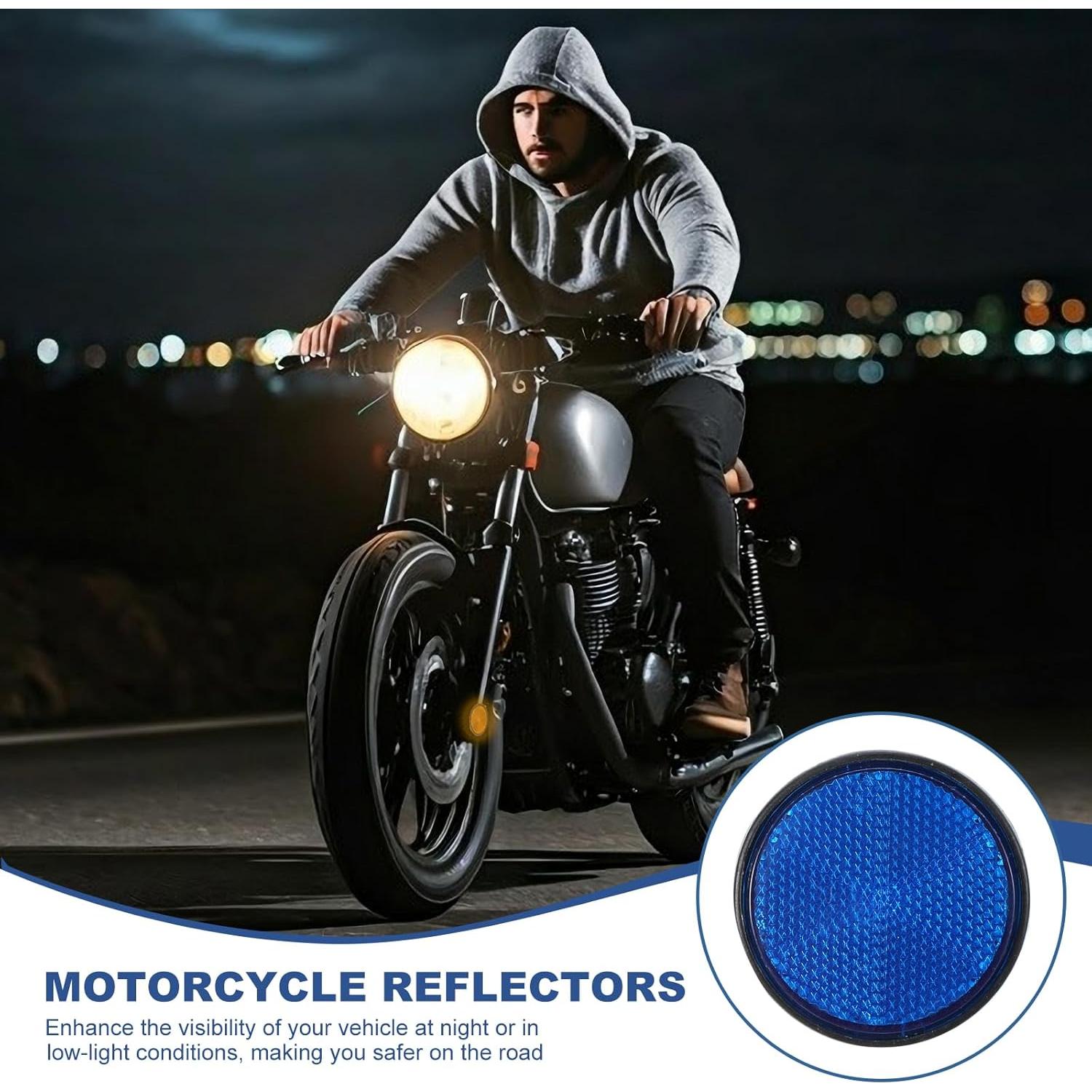 Reflectores Traseros PATIKIL Azul 2 Pcs Seguridad Motocicleta