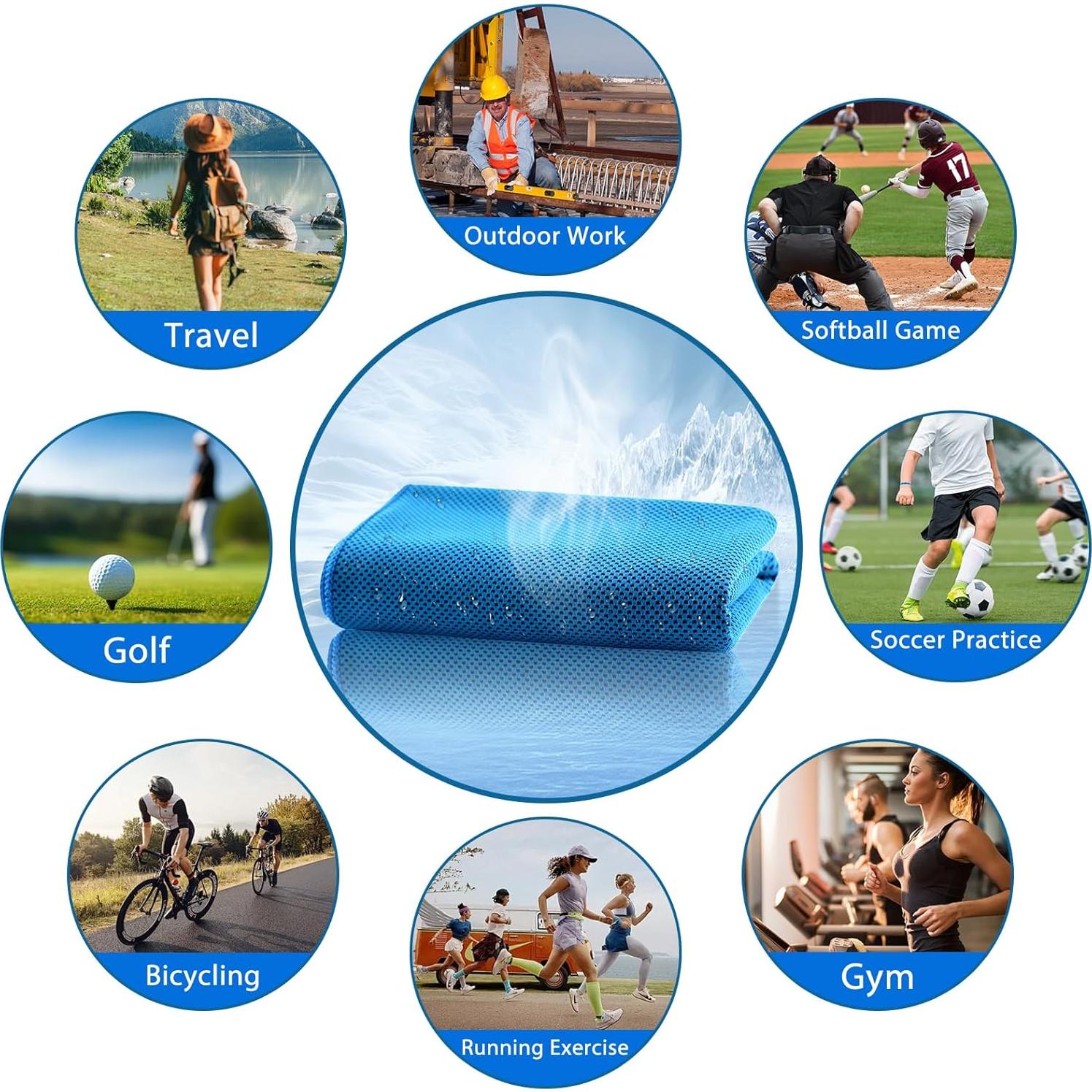 Toallas Enfriadoras de Cuello Genérico 101.6x30.5cm 4 Piezas