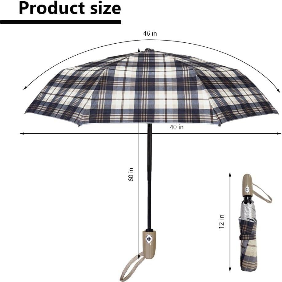 Paraguas Automático Plateado Yuan Xiong 3 Pliegues 8 Varillas