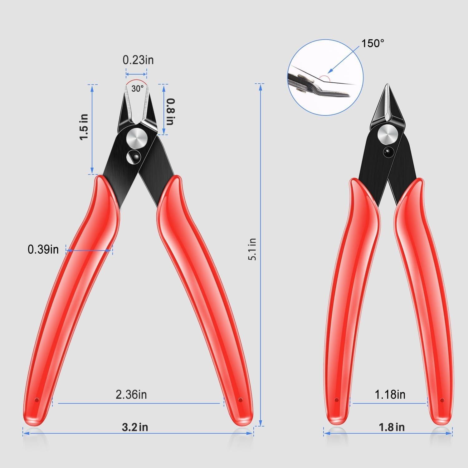 Cortador de Alambre NICE-POWER 13 cm Acero Alto Carbono Rojo