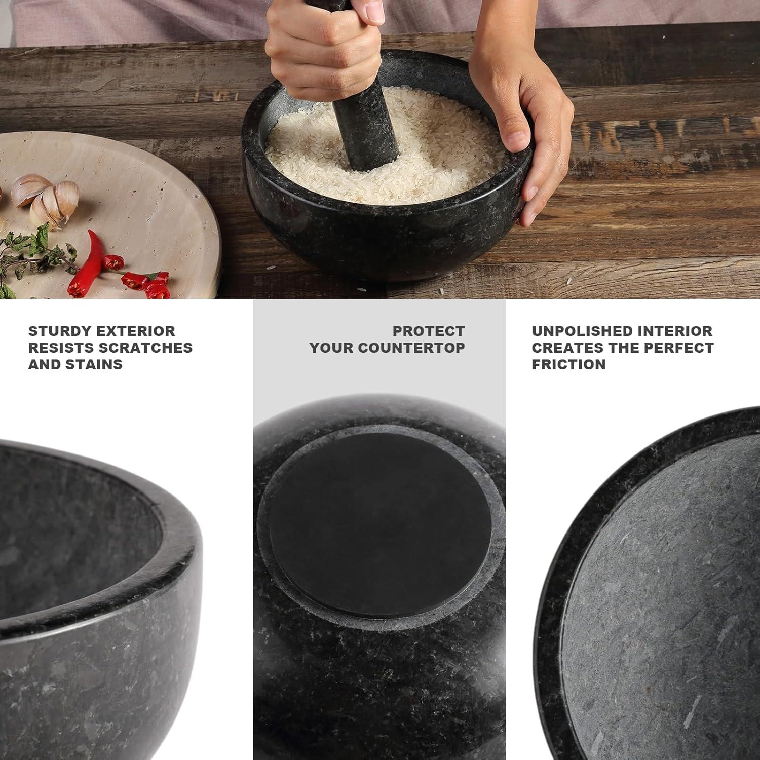 Conjunto Mortero y Maja de Granito Koville 20 cm para Cocina