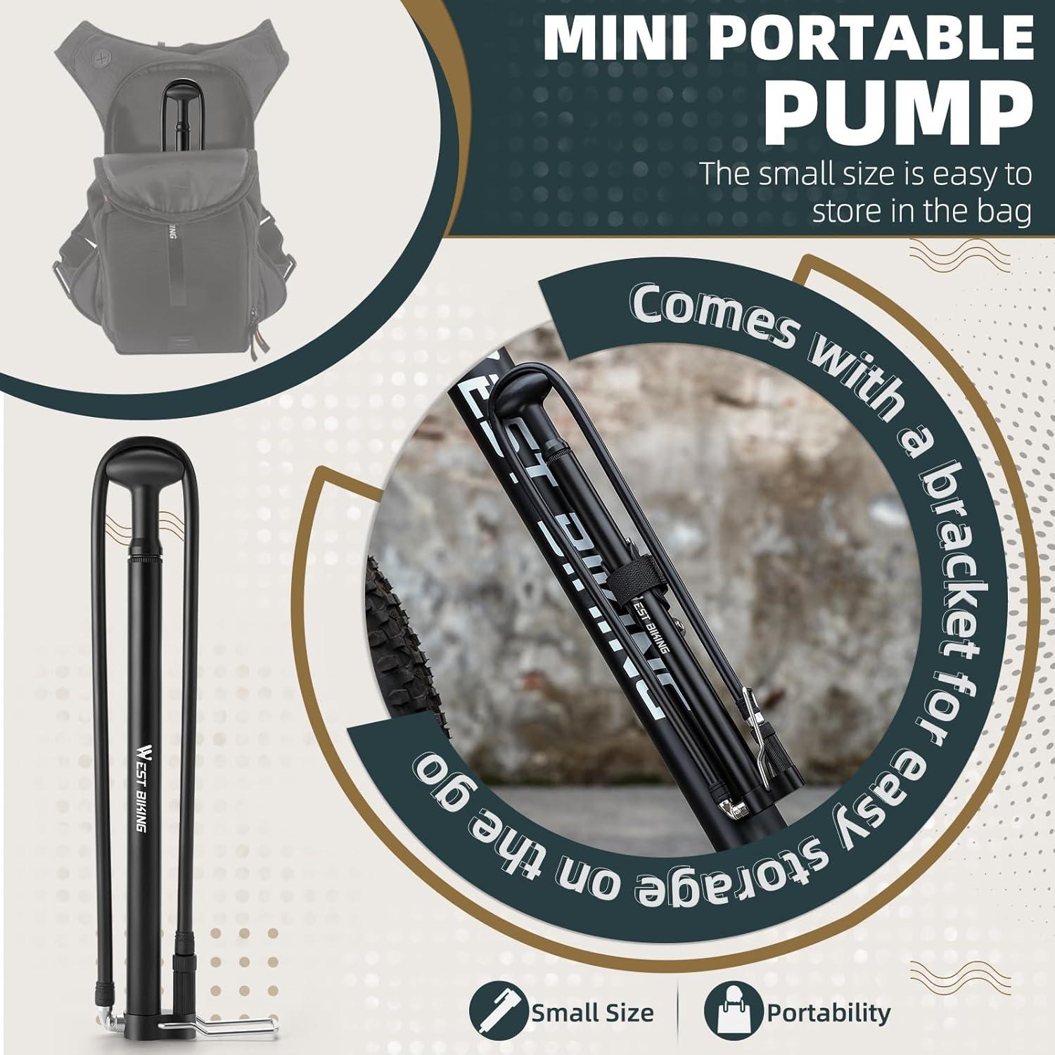 Bomba de Bicicleta Mini Portátil CYCLESPEED 160 PSI Aluminio