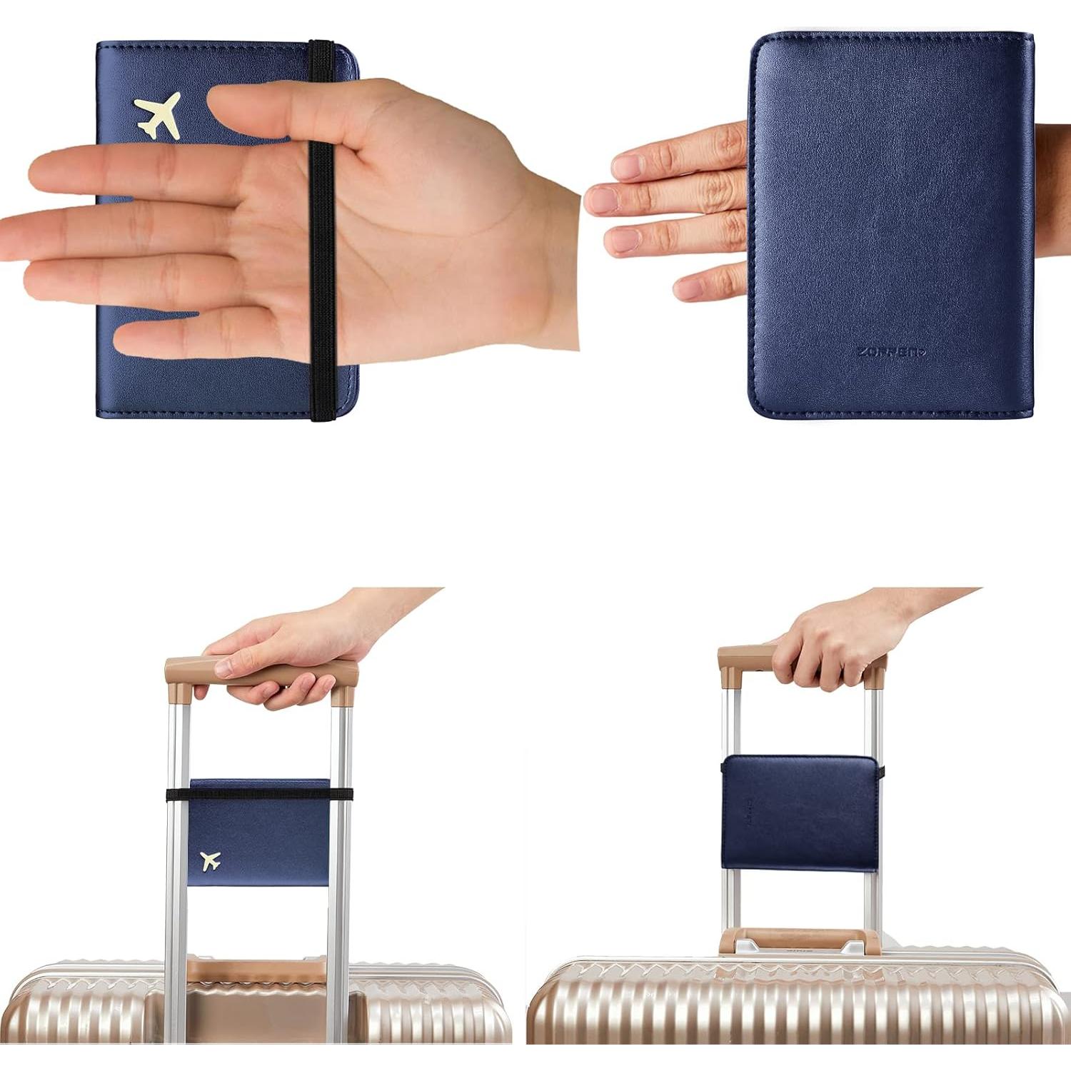 Cartera para Pasaporte ZOPPEN Antirrobo Azul Marino