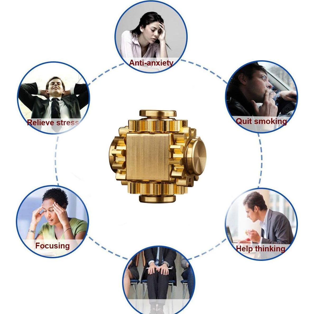 Spinner Antiestrés de Bronce PAPUKA Engranajes Enlace