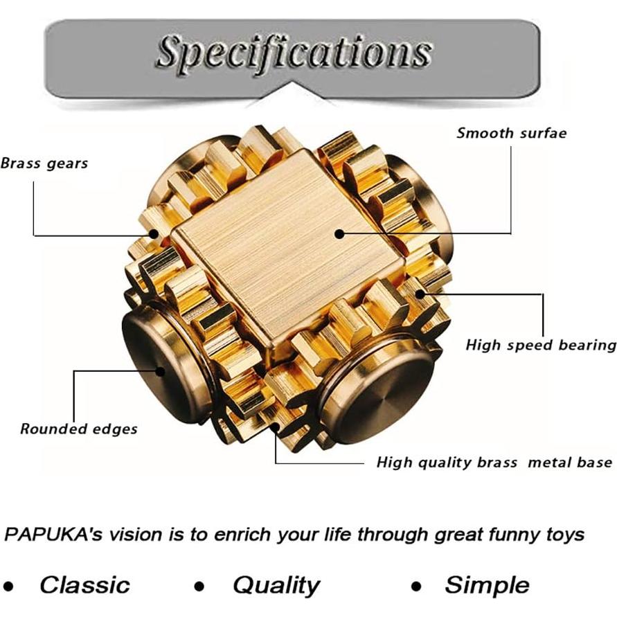 Spinner Antiestrés de Bronce PAPUKA Engranajes Enlace