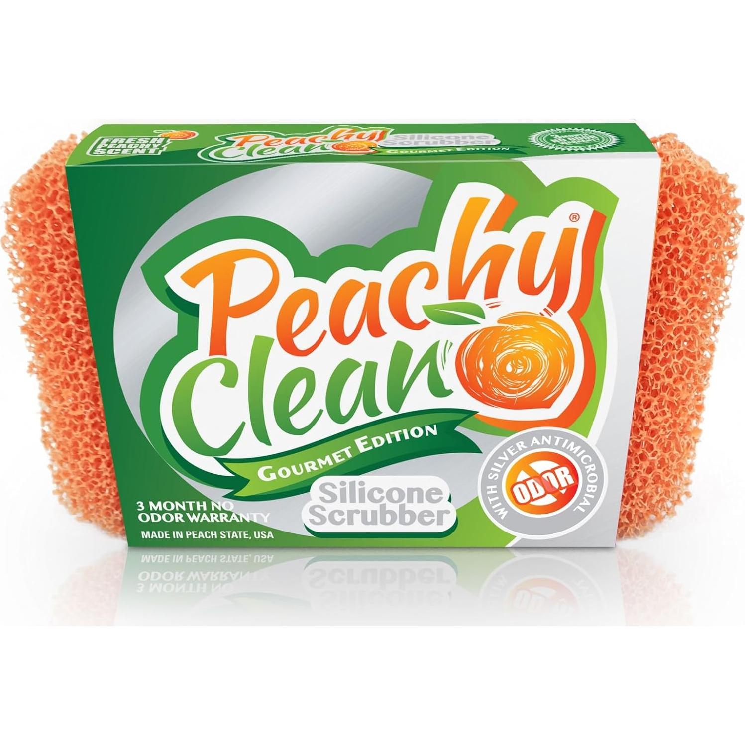 Esponja de Silicona Peachy Clean Naranja 40g para Limpieza Gourmet