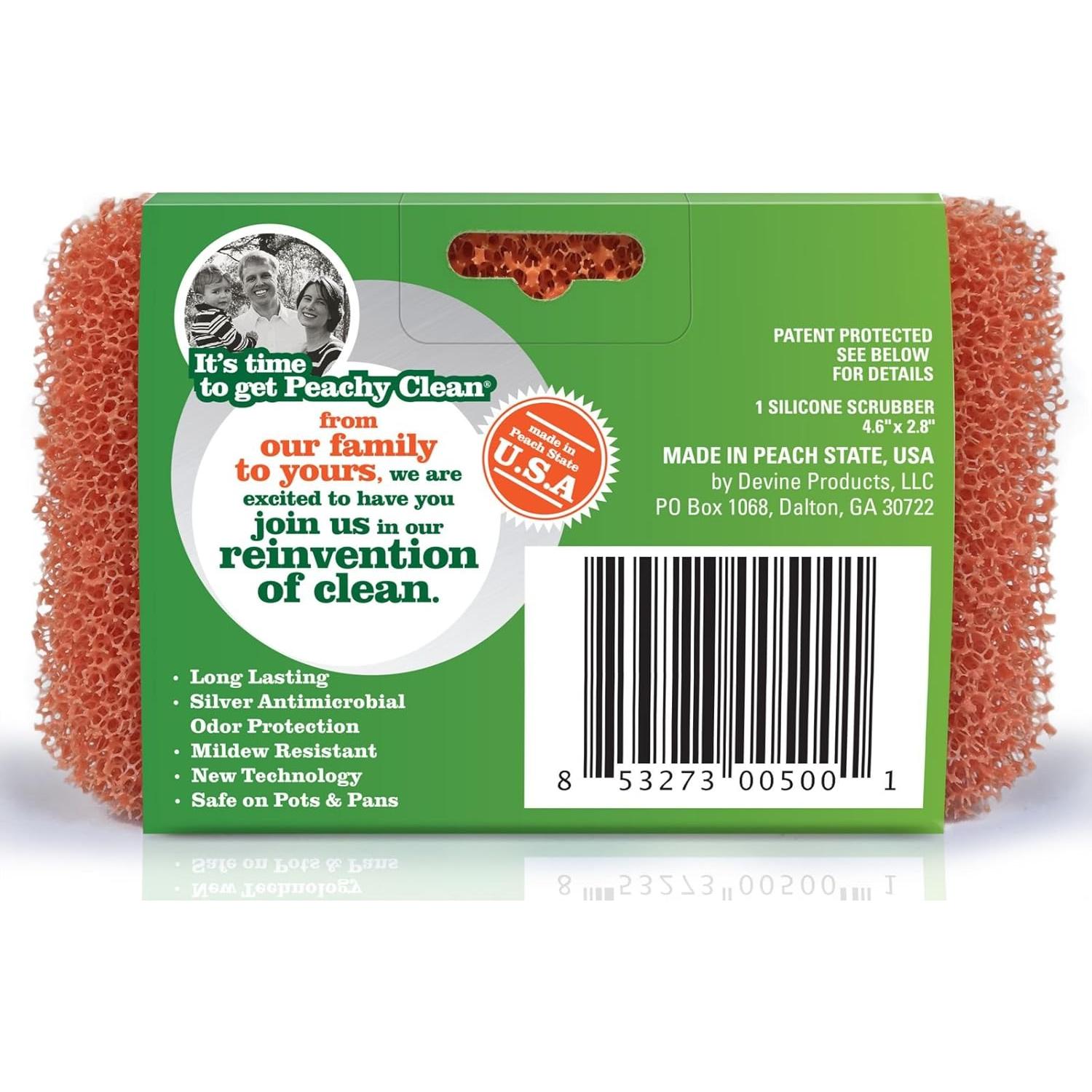 Esponja de Silicona Peachy Clean Naranja 40g para Limpieza Gourmet