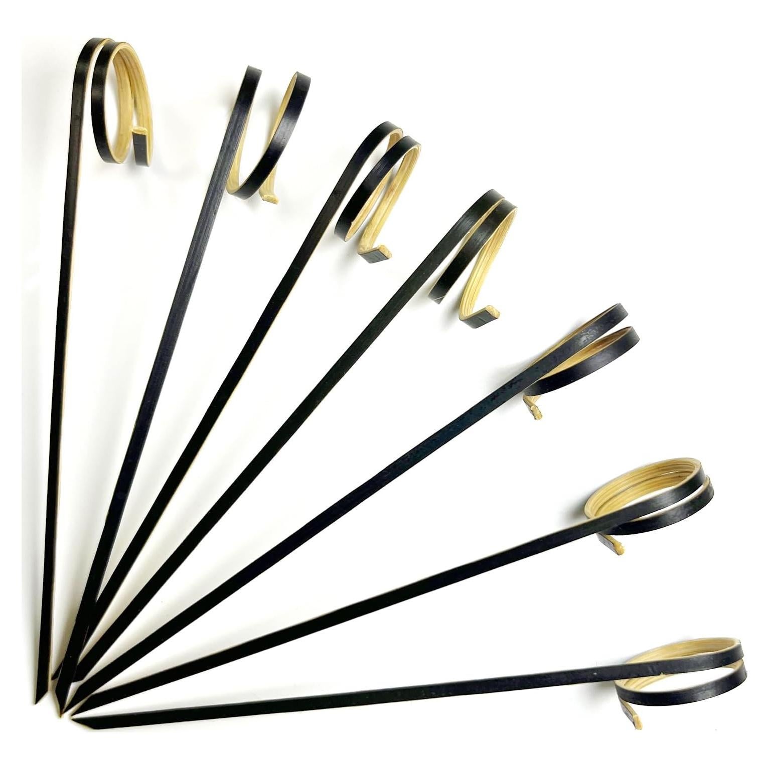 100 Palillos de Cóctel de Bambú Negro 12 cm - HXYCNNA