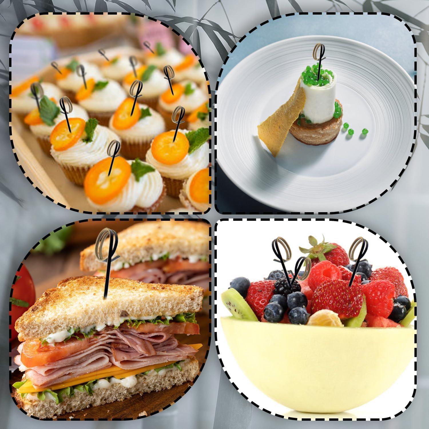 100 Palillos de Cóctel de Bambú Negro 12 cm - HXYCNNA