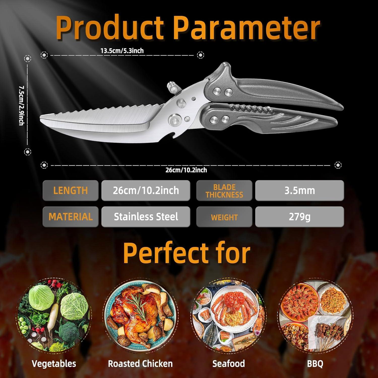 Tijeras de Cocina FXFSTEEL Acero Inoxidable Uso Pesado 10.16 cm