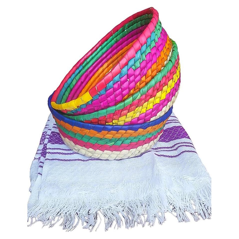 Cestas de Palma Medianas Jacq & Jürgen - 3 Piezas Multicolor