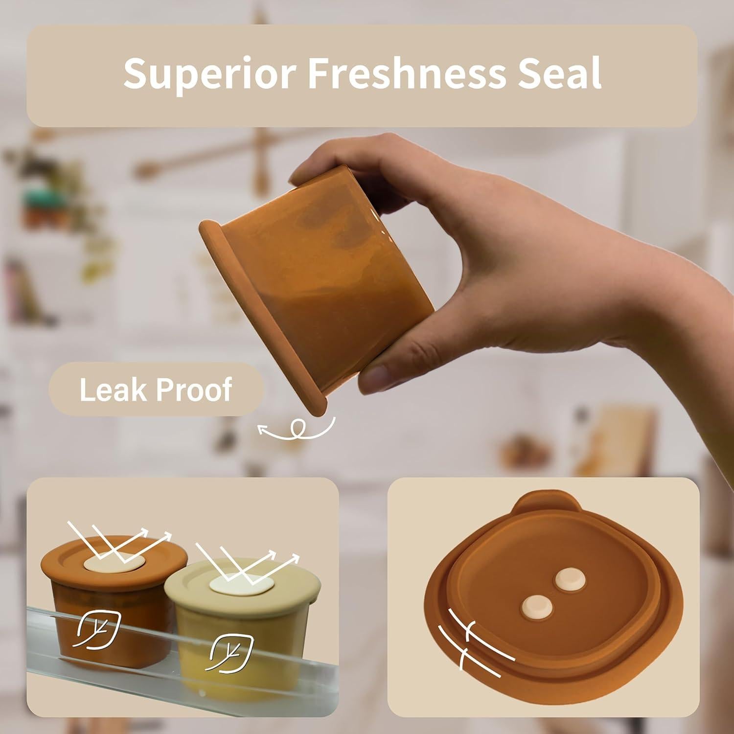 Contenedores de Comida para Bebés Moonkie 4oz y 8oz Silicona