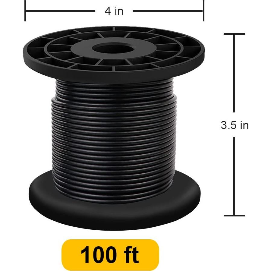 Cable de Acero Inoxidable 304 2.38mm Recubierto Vinilo Negro 30.48m