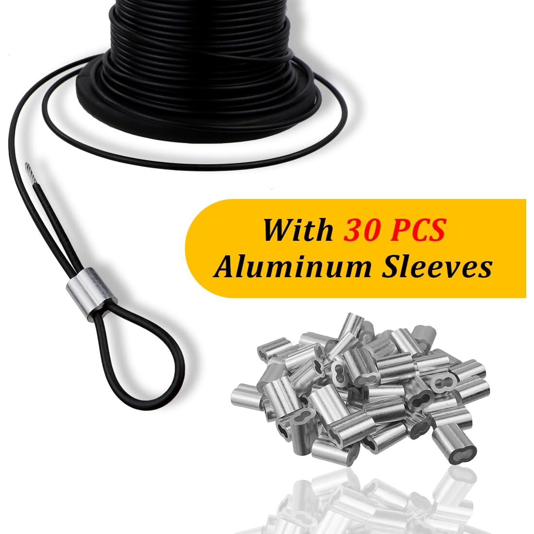 Cable de Acero Inoxidable 304 2.38mm Recubierto Vinilo Negro 30.48m